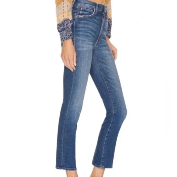 Mother The Swooner Rascal High-Rise Straight-Leg Raw Hem Jeans, Size 25 (0) - Picture 3 of 4